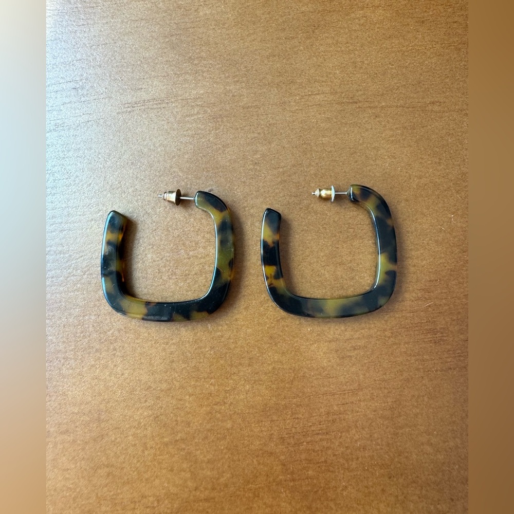 J. Crew Tortoise Shell Hoop Earrings.